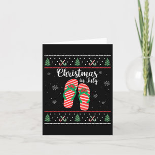 Christmas In July Ugly Christmas Summer Flip Flops Card