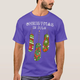 Christmas In July Ugly Christmas Summer Flip Flops T-Shirt