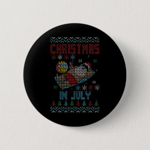 Christmas In July Ugly Christmas Sweater Style San 6 Cm Round Badge
