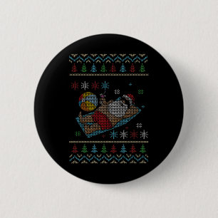 Christmas In July Ugly Christmas Sweater Style San 6 Cm Round Badge