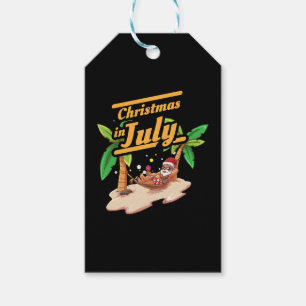 Christmas In July Vacation Santa Beach Summer Funn Gift Tags