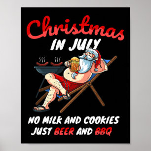 Christmas In July Vacation Santa Claus Xmas Party Poster