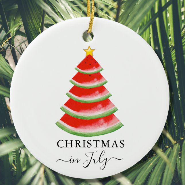 Christmas in July Watermelon Ceramic Ornament (Creator Uploaded)