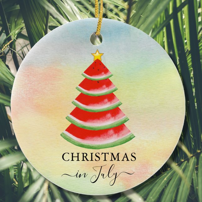 Christmas in July Watermelon Ceramic Ornament (Creator Uploaded)