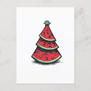 Christmas in July Watermelon Christmas Tree  Invitation Postcard