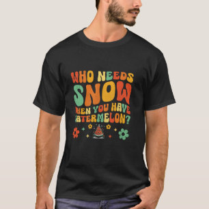 Christmas in July Watermelon Christmas Tree Light  T-Shirt
