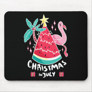 Christmas In July Watermelon Christmas Tree Summer Mouse Pad