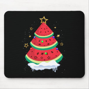 Christmas In July Watermelon Christmas Tree Summer Mouse Pad