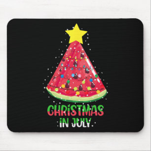 Christmas In July Watermelon Christmas Tree Summer Mouse Pad