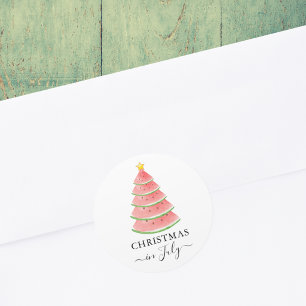 Christmas in July Watermelon Classic Round Sticker