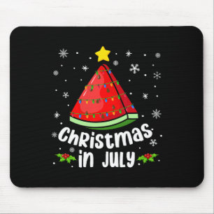 Christmas In July Watermelon Funny Summer Beach Xm Mouse Pad
