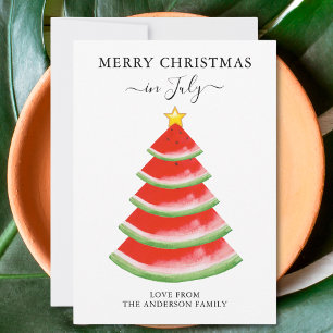 Christmas in July Watermelon  Holiday Card