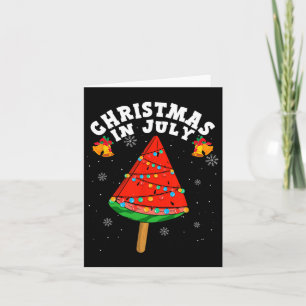 Christmas In July Watermelon Ice Cream Summer Card