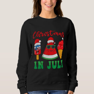 Christmas In July Watermelon Ice Pops Xmas Santa H Sweatshirt