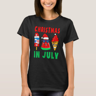 Christmas In July Watermelon Ice Pops Xmas Santa H T-Shirt