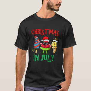 Christmas In July Watermelon Ice Pops Xmas Santa H T-Shirt