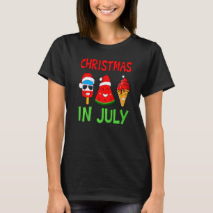 Christmas In July Watermelon Ice Pops Xmas Summer T-Shirt