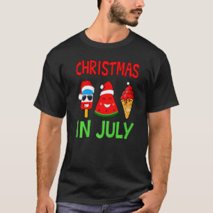 Christmas In July Watermelon Ice Pops Xmas Summer T-Shirt