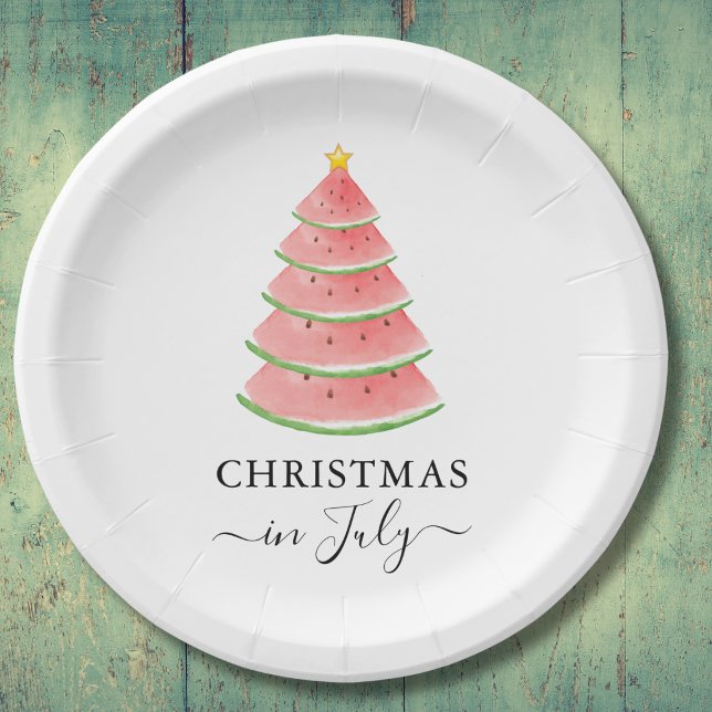 Christmas in July Watermelon Paper Plate (Creator Uploaded)