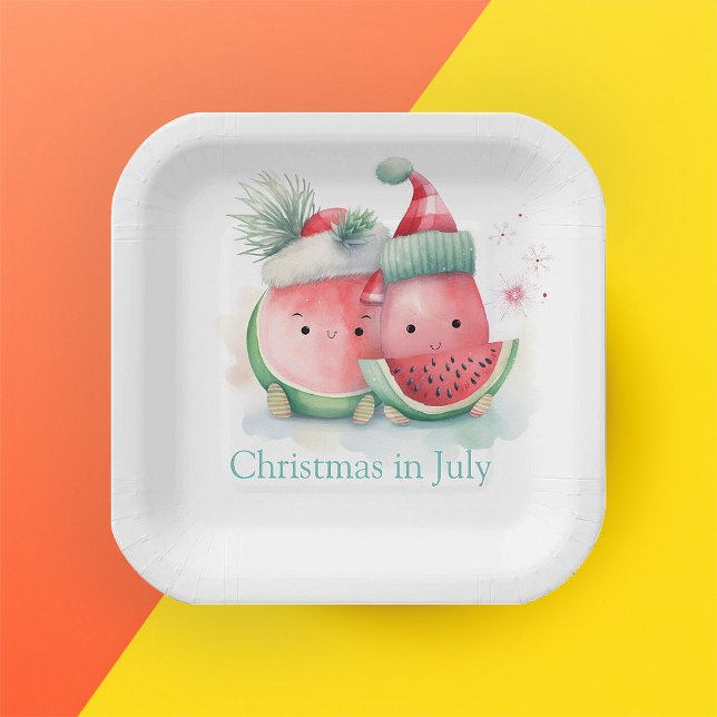 Christmas in July watermelon  Paper Plate (Creator Uploaded)