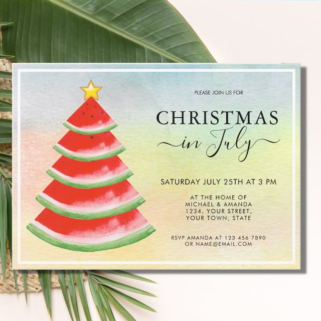 Christmas In July Watermelon Party  Invitation (Creator Uploaded)