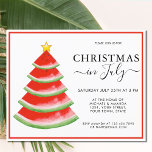 Christmas in July Watermelon Party Invitation Flyer<br><div class="desc">Please note that this invitation is on flyer paper and very thin. Envelopes are not included. For thicker cards ( same design ) please visit our store. This Christmas in July Party Invitation Flyer is decorated with a red watercolor watermelon Christmas tree. Easily customisable. Use the Design Tool to change...</div>