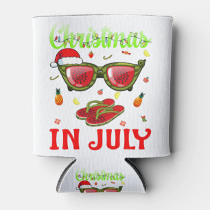 Christmas In July Watermelon Pineapple santa hat Can Cooler
