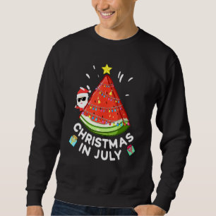 Christmas In July Watermelon Santa Summer Tree 3 Sweatshirt