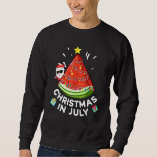 Christmas In July Watermelon Santa Summer Vacation Sweatshirt