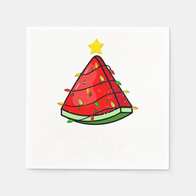 Christmas In July Watermelon Shirt Summer Beach Va Napkin (Front)