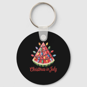 Christmas In July Watermelon Tree Beach Summer Haw Key Ring
