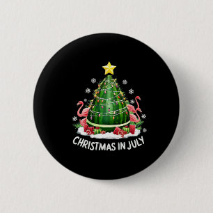Christmas In July Watermelon Tree Funny Flamingo X 6 Cm Round Badge