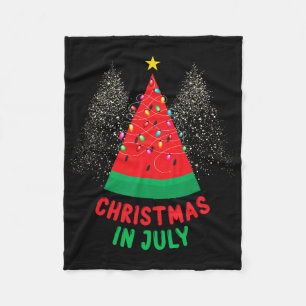 Christmas In July Watermelon Tree Summer Men Women Fleece Blanket