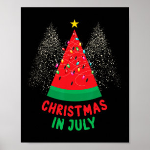 Christmas In July Watermelon Tree Summer Men Women Poster