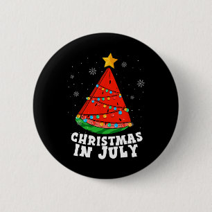 Christmas In July Watermelon Tree Summer Vacation 6 Cm Round Badge