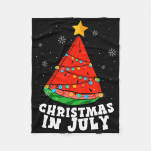 Christmas In July Watermelon Tree Summer Vacation  Fleece Blanket