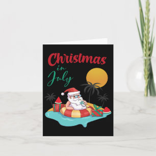 Christmas In July Watermelon Xmas Palm Summer Men Card