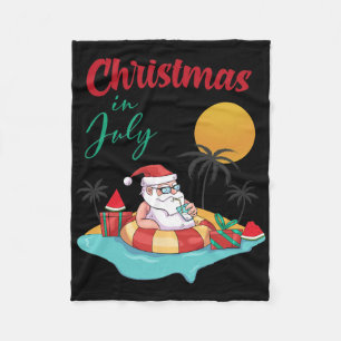 Christmas In July Watermelon Xmas Palm Summer Men  Fleece Blanket