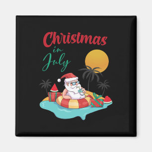 Christmas In July Watermelon Xmas Palm Summer Men Magnet