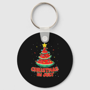 Christmas In July Watermelon Xmas Tree Beach Summe Key Ring