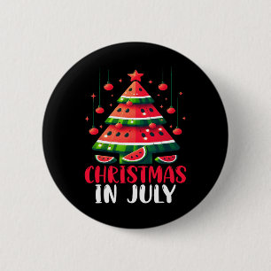 Christmas In July Watermelon Xmas Tree Mens Womens 6 Cm Round Badge