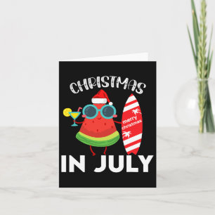 Christmas In July Watermelon Xmas Tree Summer Card