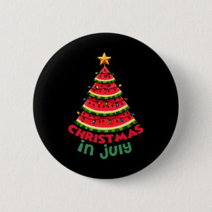 Christmas In July Watermelon Xmas Tree Summer Men 6 Cm Round Badge