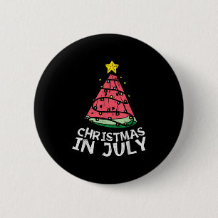 Christmas In July Watermelon Xmas Tree Summer Men 6 Cm Round Badge