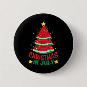 Christmas In July Watermelon Xmas Tree Summer Men 6 Cm Round Badge
