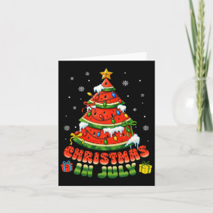Christmas In July Watermelon Xmas Tree Summer Men Card