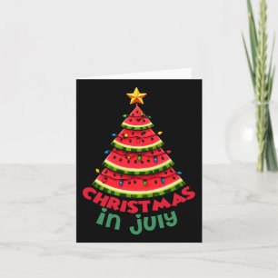 Christmas In July Watermelon Xmas Tree Summer Men Card