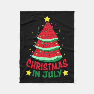 Christmas In July Watermelon Xmas Tree Summer Men  Fleece Blanket