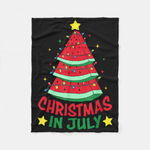 Christmas In July Watermelon Xmas Tree Summer Men  Fleece Blanket