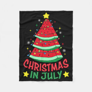 Christmas In July Watermelon Xmas Tree Summer Men Fleece Blanket